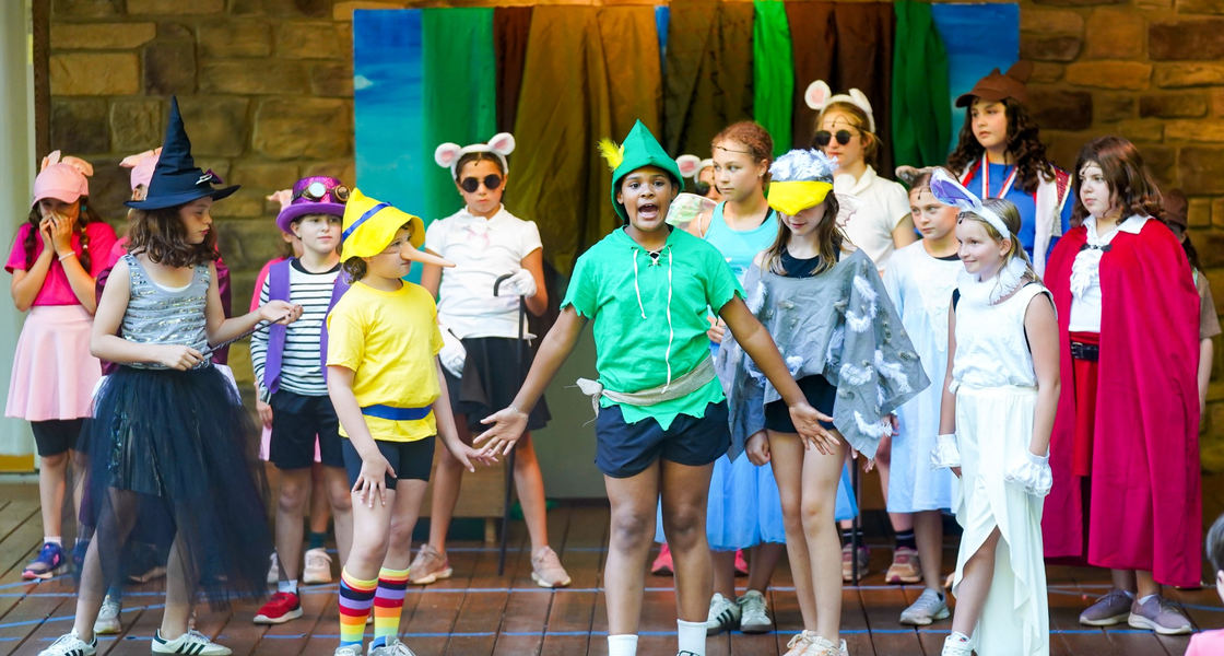 Campers performing on the stage at Willow Lake